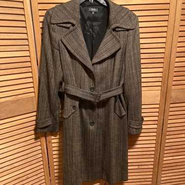 Zanella Platinum of Italy Black & Beige Tweed Coat - image 1