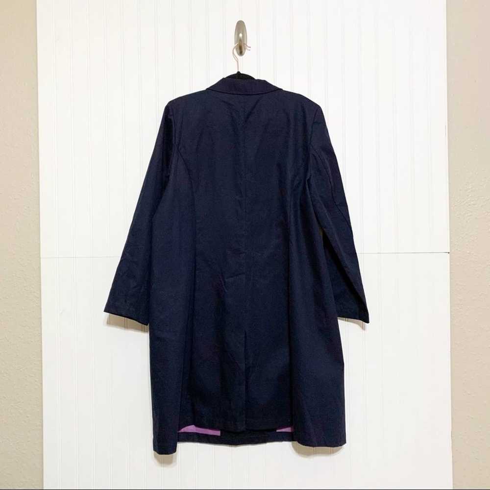 Eileen Fisher Double Breasted Navy Trench Coat - image 4