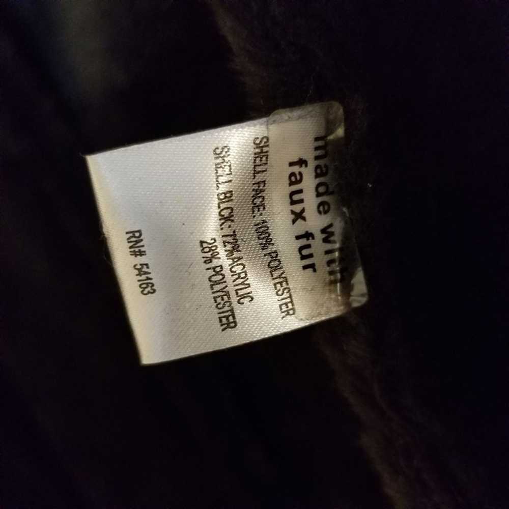 Calvin Klein XL Suede Long Fur Trench Coat Heavy … - image 5