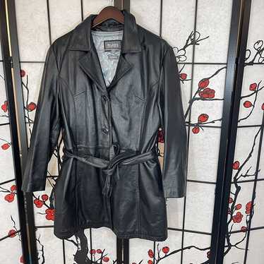 Wilsons Leather Womens Sz XL Trench Coat Jacket B… - image 1