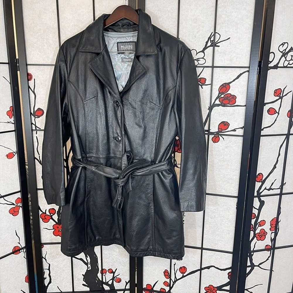 Wilsons Leather Womens Sz XL Trench Coat Jacket B… - image 8