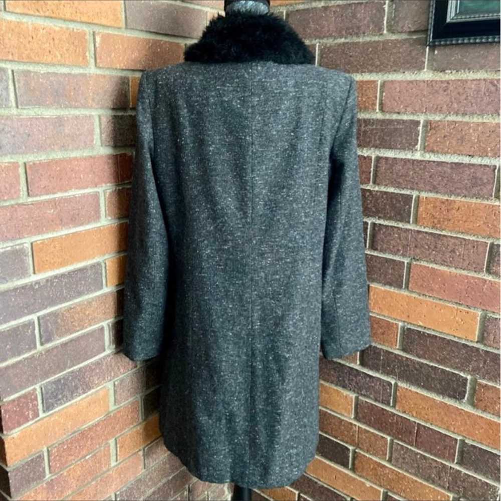 Frenchi Black & Gray Tweed Wool Coat w/F - image 10