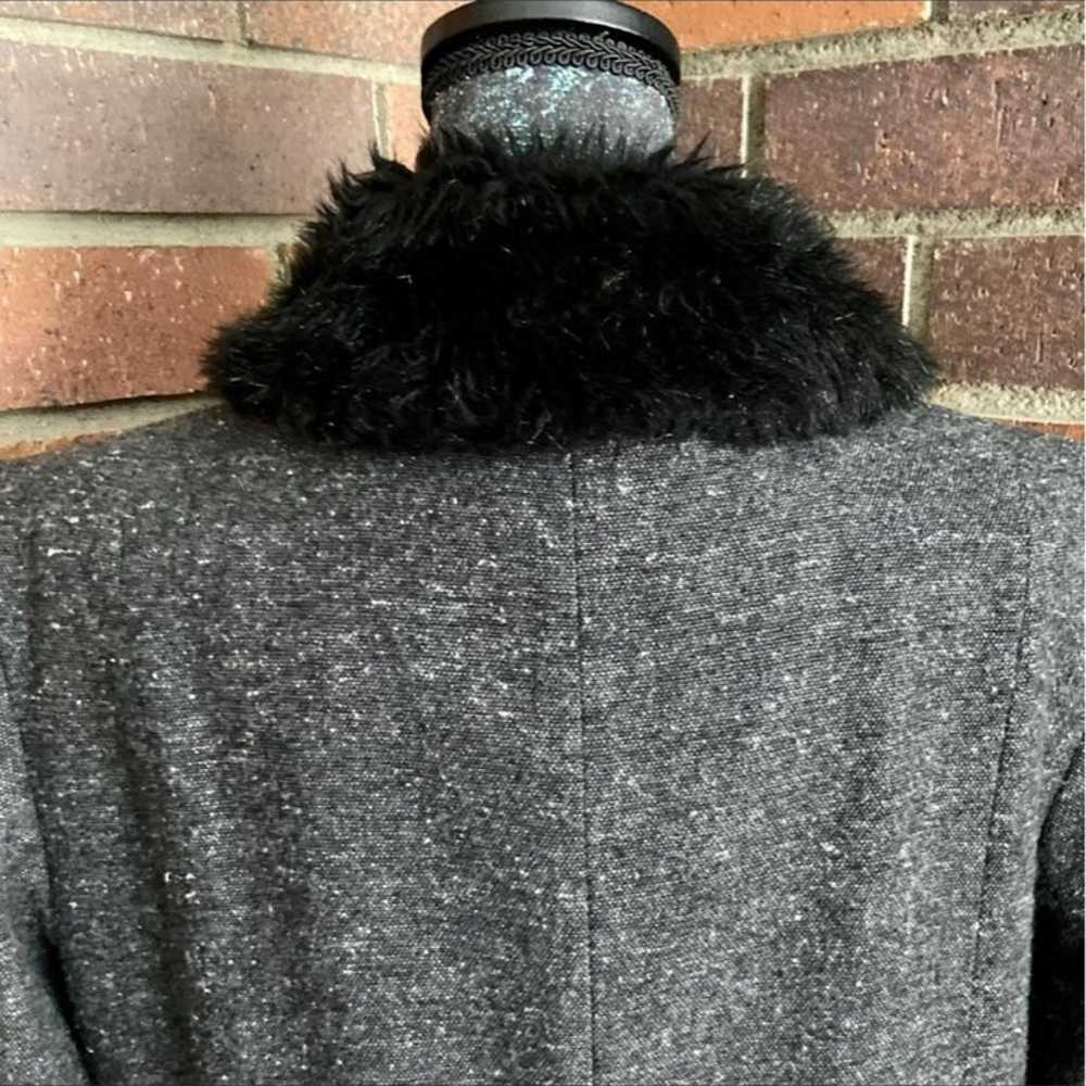 Frenchi Black & Gray Tweed Wool Coat w/F - image 11