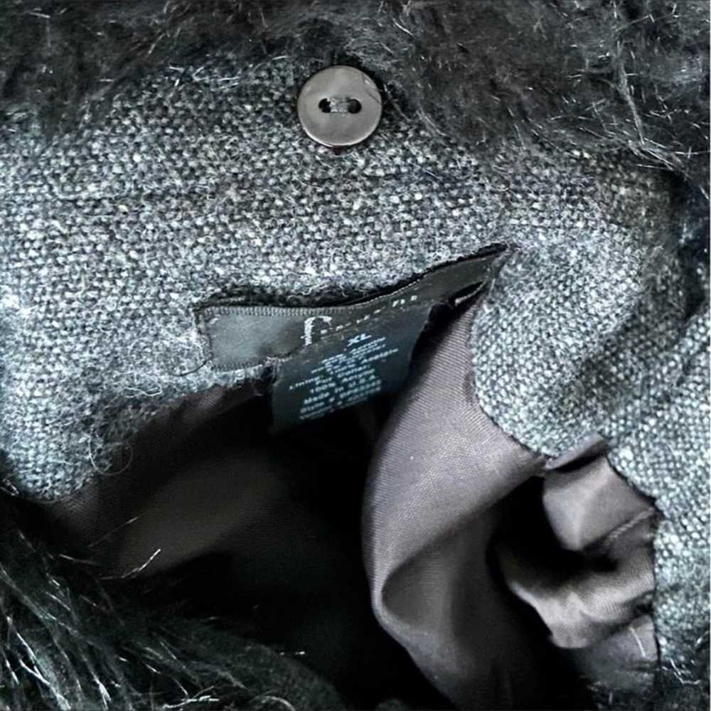 Frenchi Black & Gray Tweed Wool Coat w/F - image 12