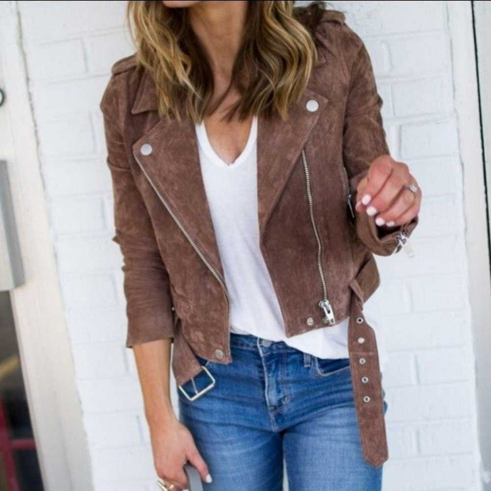 NEW blank nyc coffee bean suede moto jacket xs - image 1