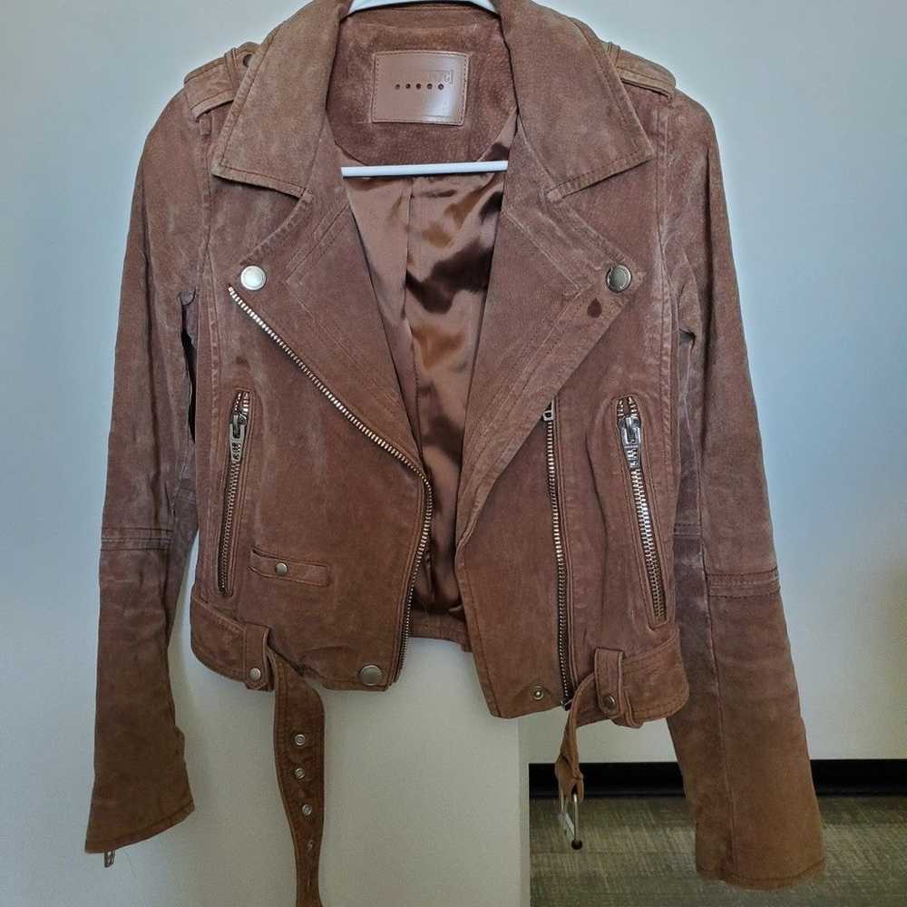 NEW blank nyc coffee bean suede moto jacket xs - image 3