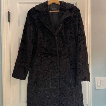 Donna Salyers Black Faux Fur Button Down Coat - image 1