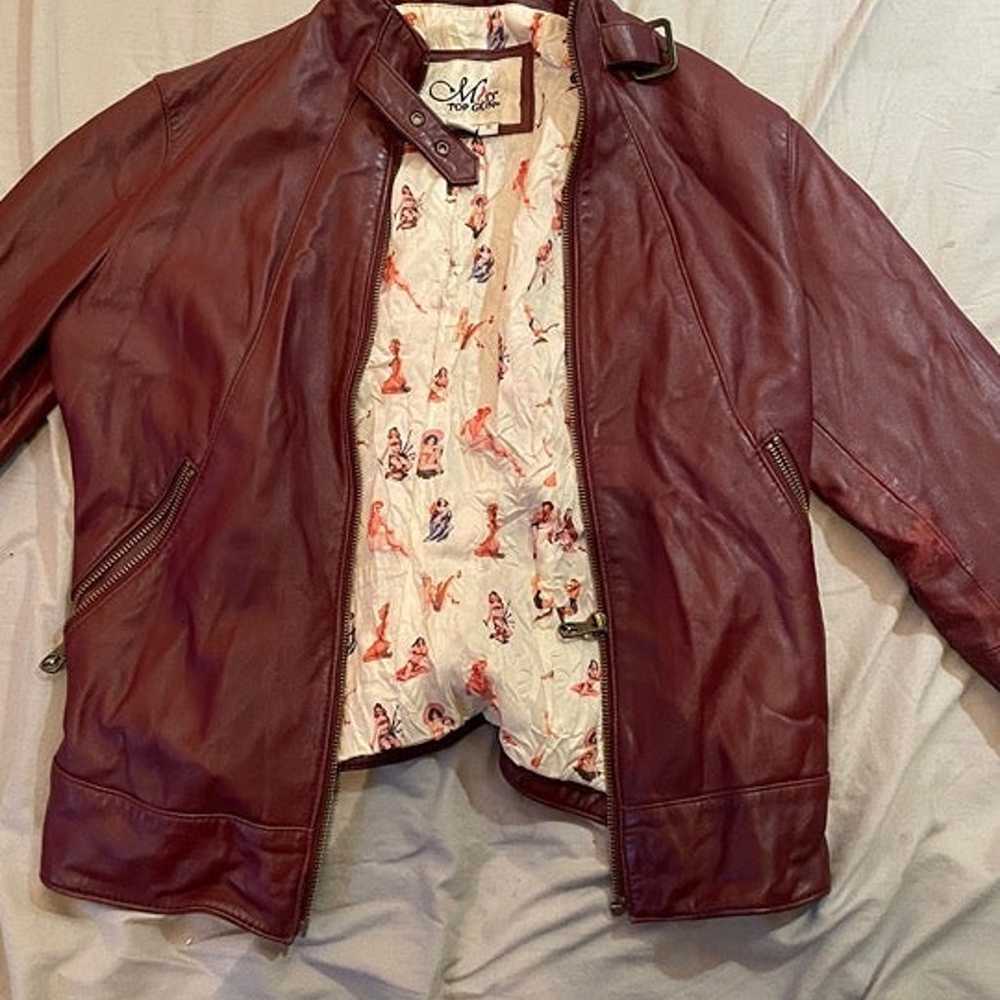 Miss Top Gun 100% Genuine Leather Red Jacket! - P… - image 1