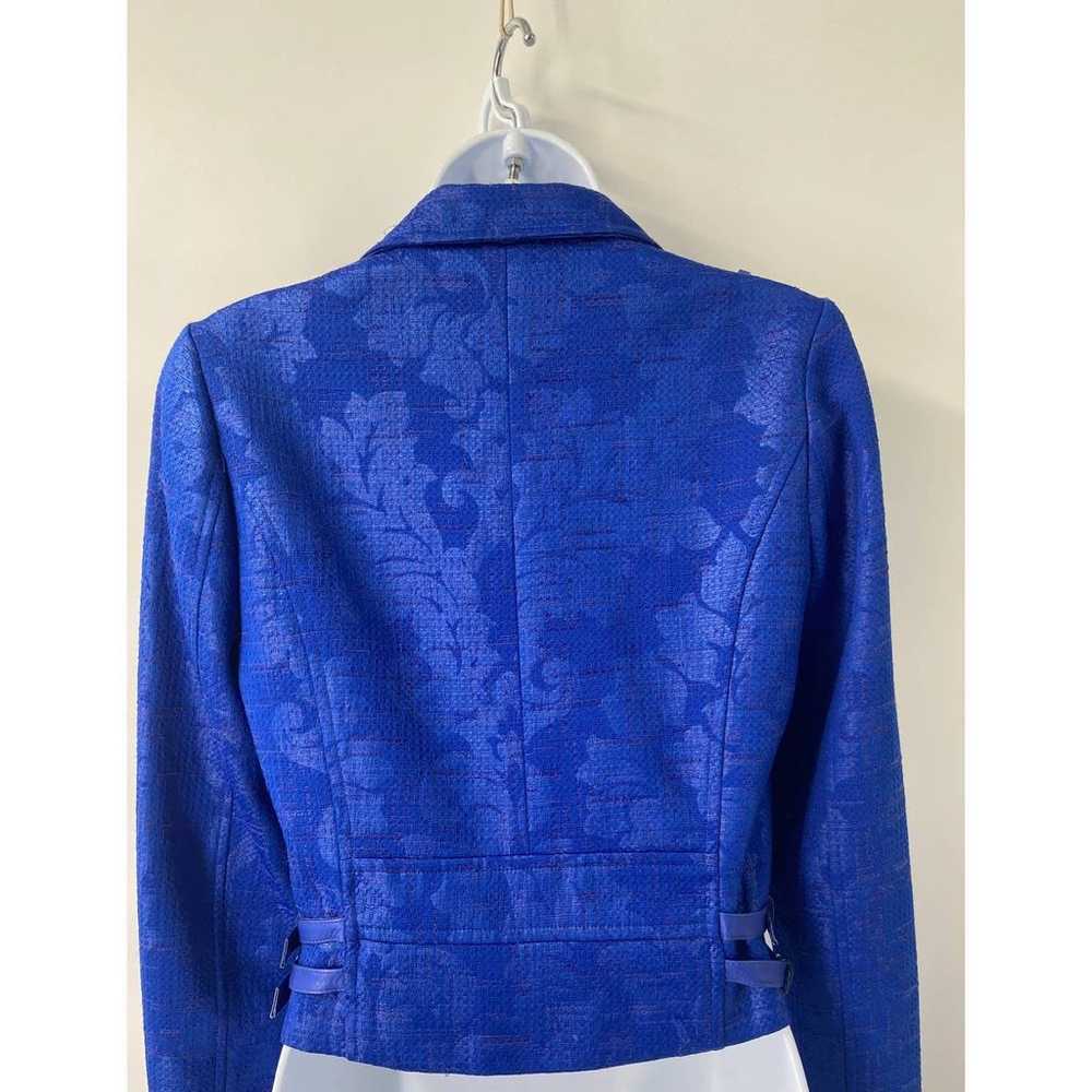Alexis Cobalt Blue Motorcycle Cropped Jacket Small - image 10