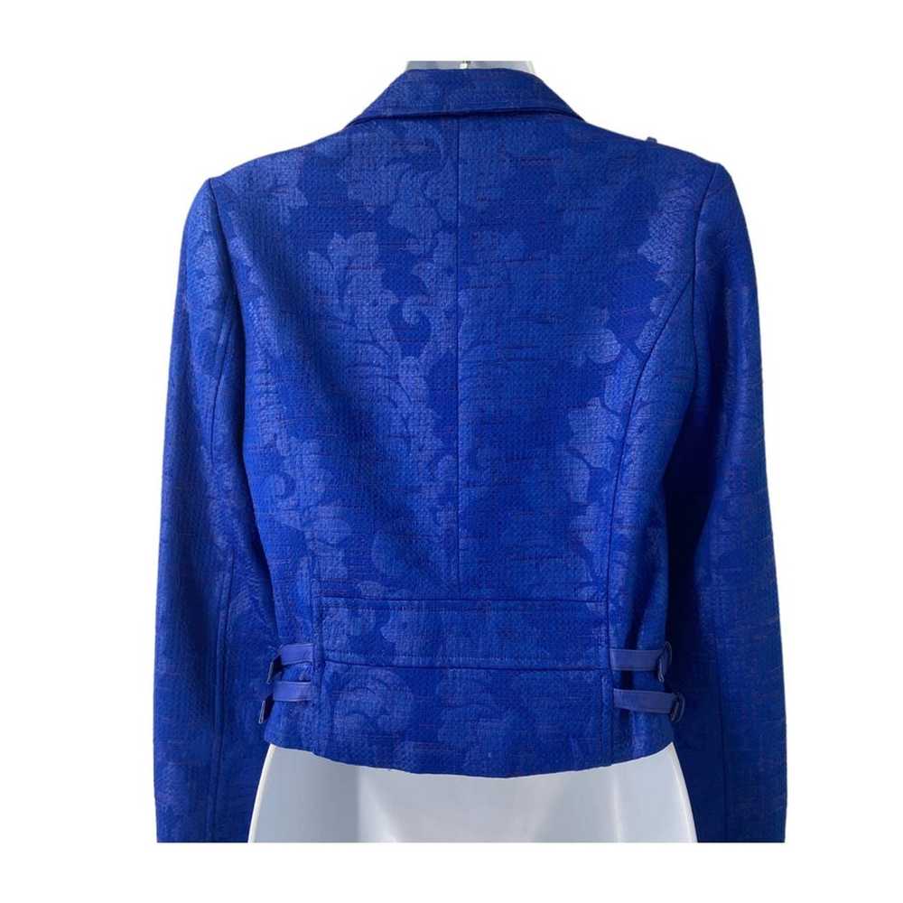 Alexis Cobalt Blue Motorcycle Cropped Jacket Small - image 2