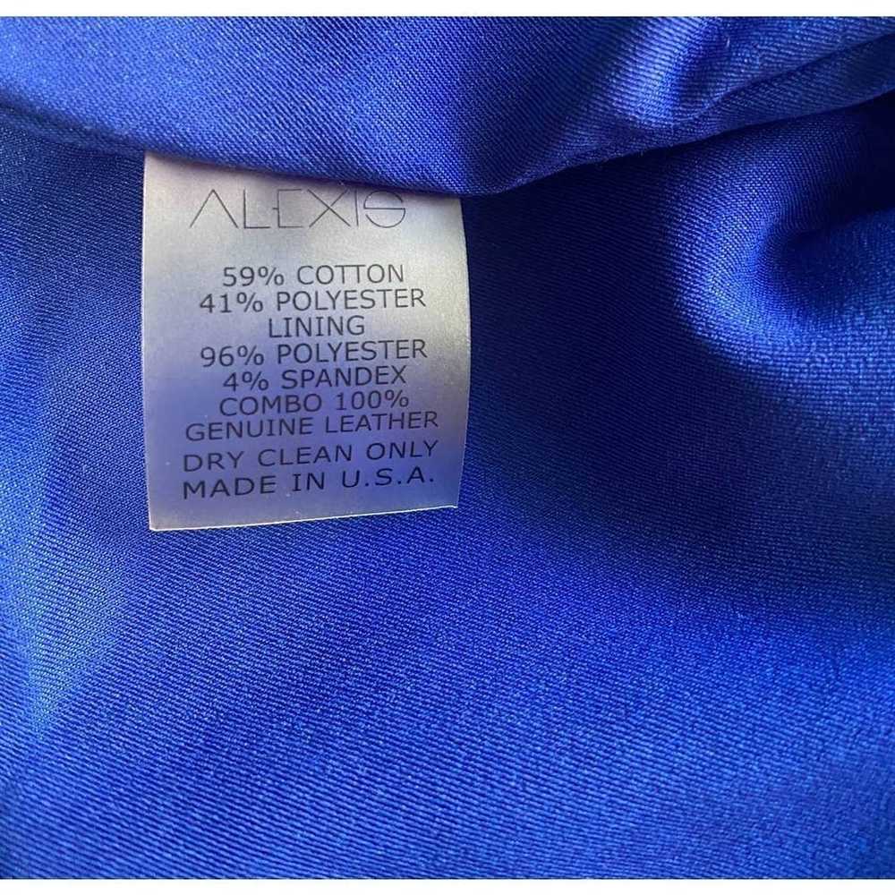 Alexis Cobalt Blue Motorcycle Cropped Jacket Small - image 8