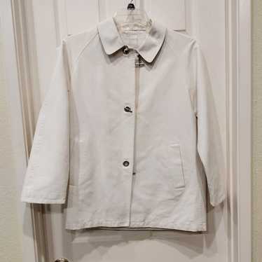 Vintage Burberry Women's White Coat Sm - image 1