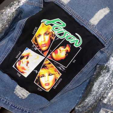 Poison band jacket sequins distressed jean jacket… - image 1