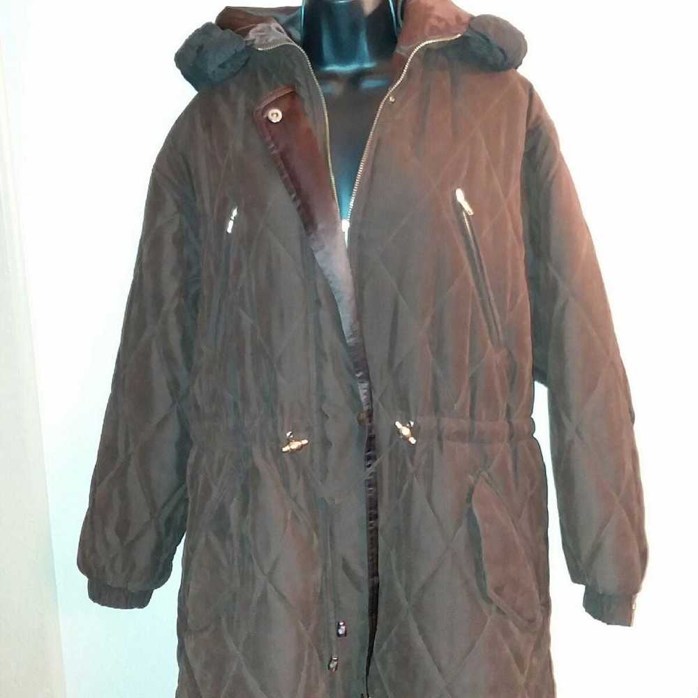 Saks Fifth Avenue Brown Hooded  Coat - image 1