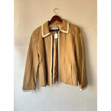 Pamela Mccoy Brown Leather Jacket