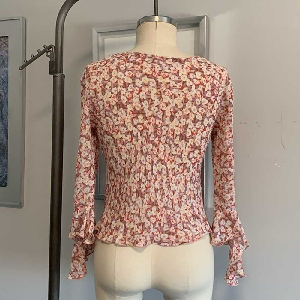 Vintage Clio Bell Sleeve Floral Top - image 3