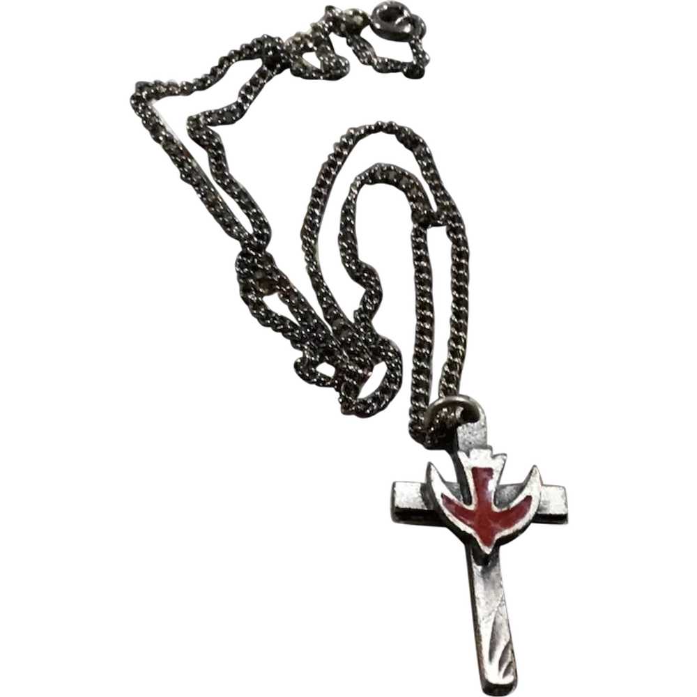 Dove Of Peace Cross Pendant Necklace - image 1