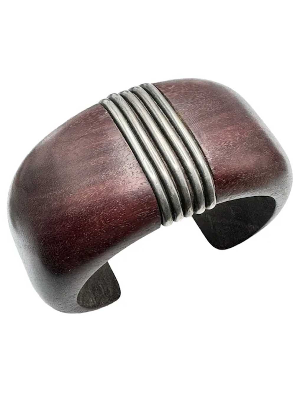 William Spratling Sterling Silver Rosewood Cuff B… - image 2