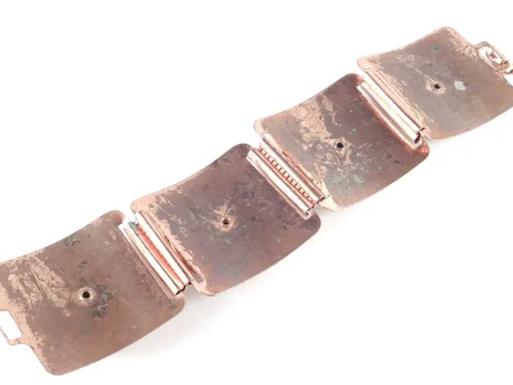 Copper Goldstone Cabochon Wide Link Bracelet - image 8