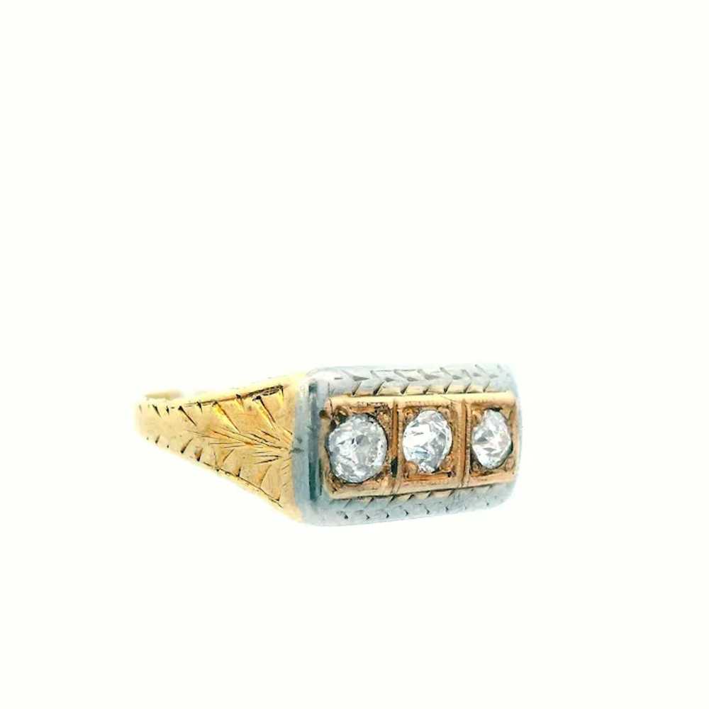 1925 Art Deco 14k Yellow and White Gold Two Tone … - image 10