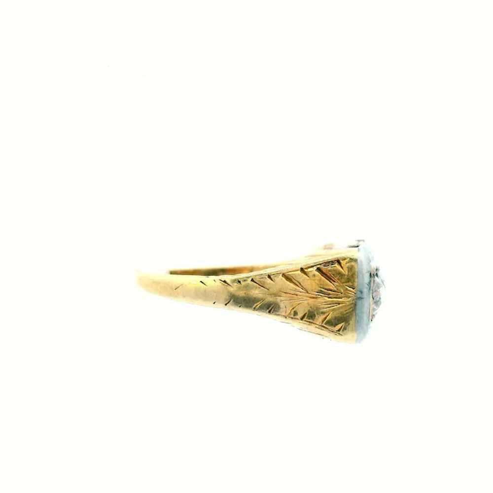 1925 Art Deco 14k Yellow and White Gold Two Tone … - image 3
