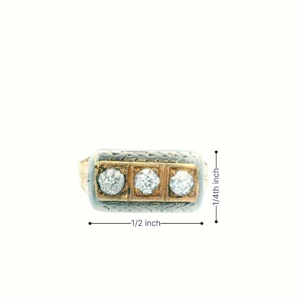 1925 Art Deco 14k Yellow and White Gold Two Tone … - image 8