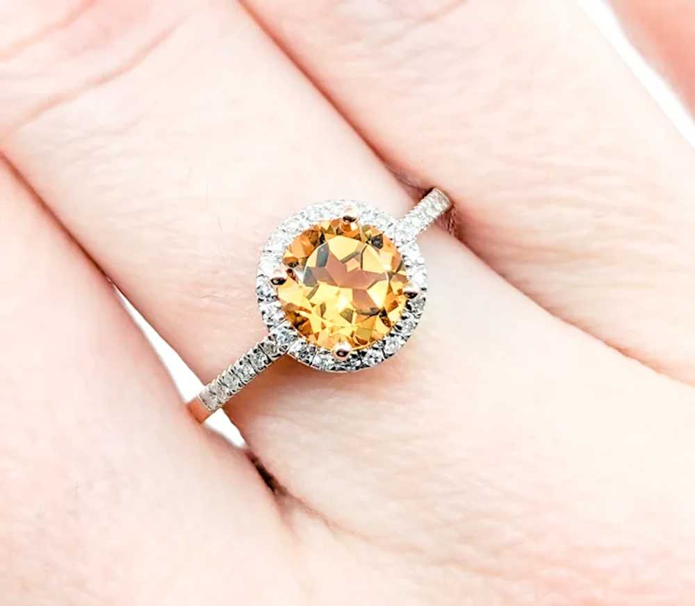 1.22ct Citrine & Diamond Ring In Rose Gold - image 3