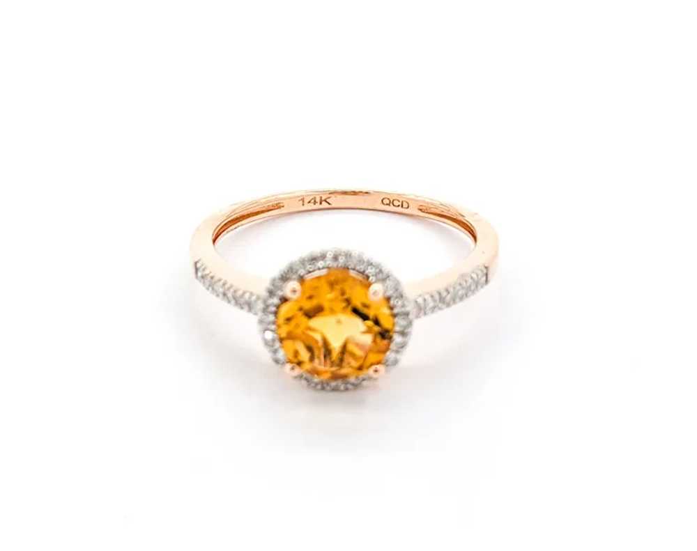 1.22ct Citrine & Diamond Ring In Rose Gold - image 6