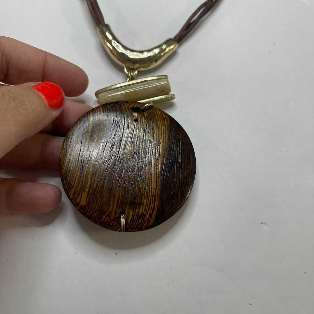 Chico's necklace signed jewelry Long chunky penda… - image 3