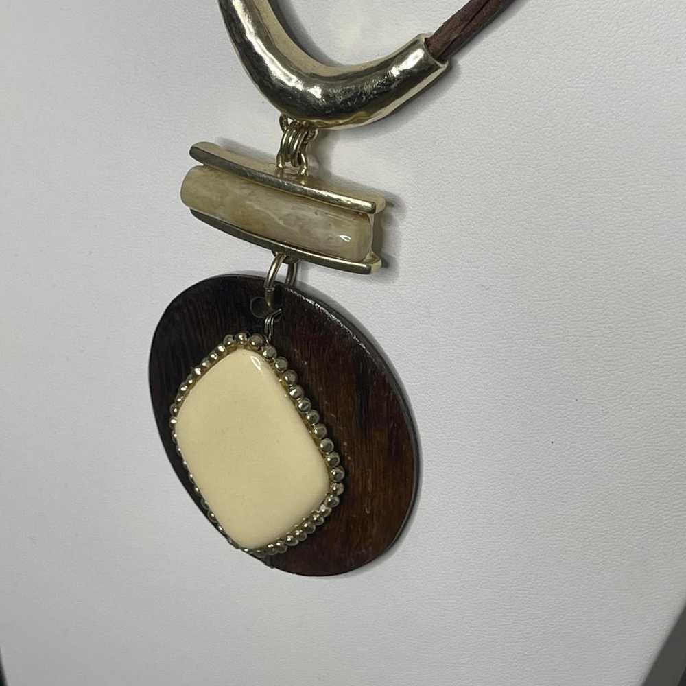 Chico's necklace signed jewelry Long chunky penda… - image 7
