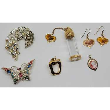 Vtg Jewelry Lot Potion Bottle Pendant & Earrings … - image 1