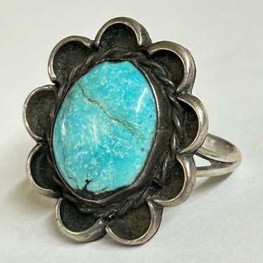 Turquoise Ring Sterling Silver - Size 9 - image 1