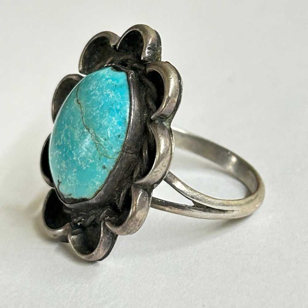 Turquoise Ring Sterling Silver - Size 9 - image 3