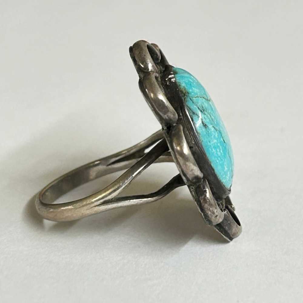 Turquoise Ring Sterling Silver - Size 9 - image 4