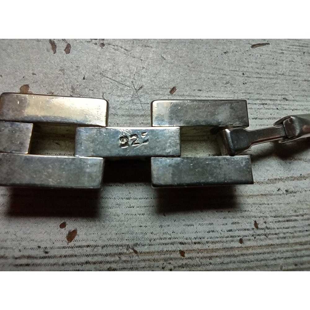 Vintage 925 Sterling Silver Heavy Modern Gate Lin… - image 7