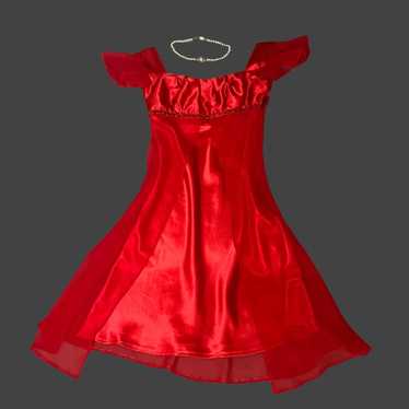 vintage red dress - image 1