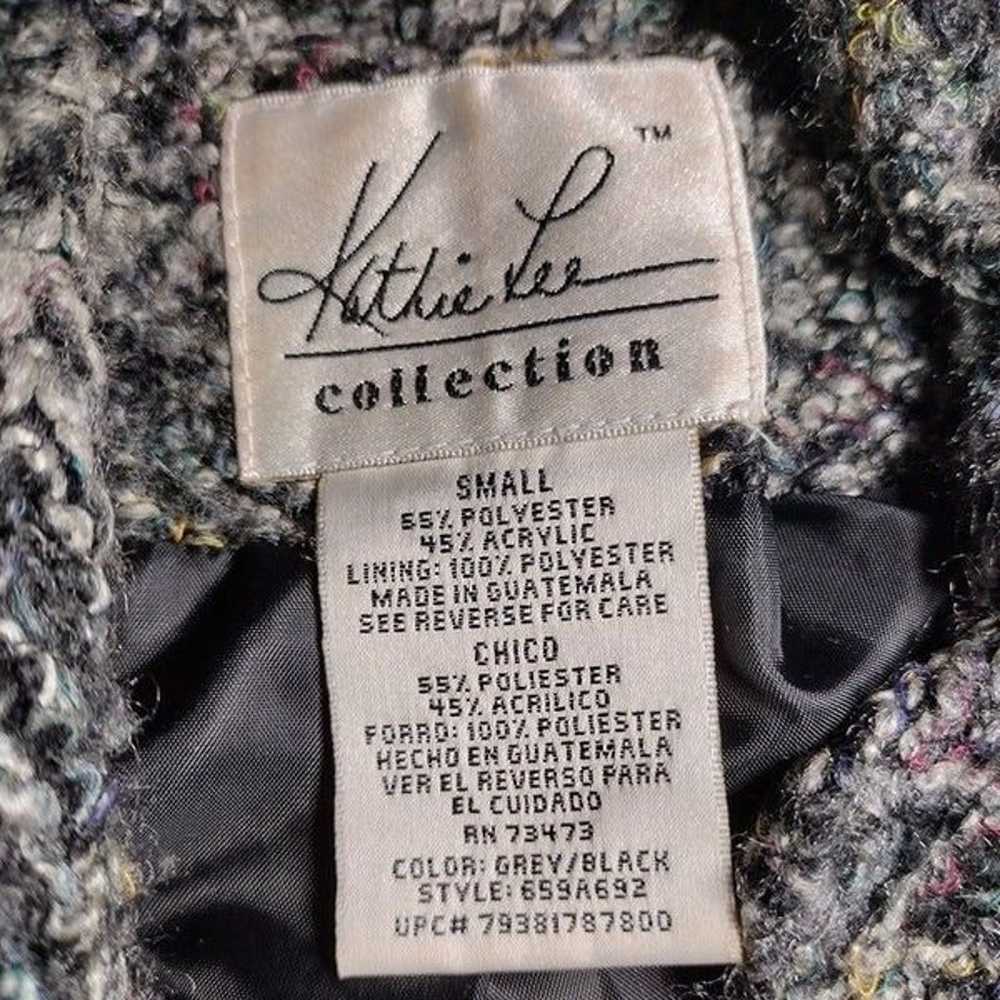 Vintage 90s Grunge Gray Button Up Preppy Knit Cot… - image 5
