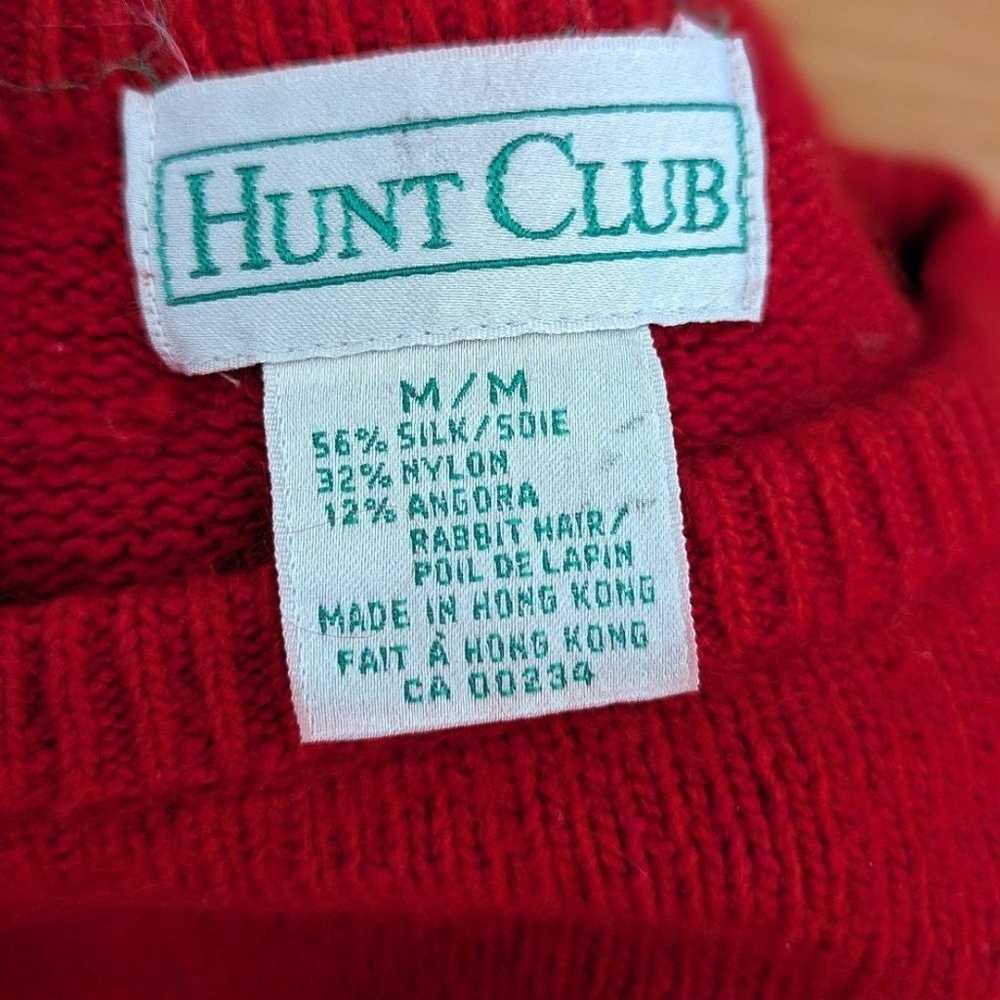 Hunt Club Silk Angora blend Red Orange Vintage Sw… - image 3