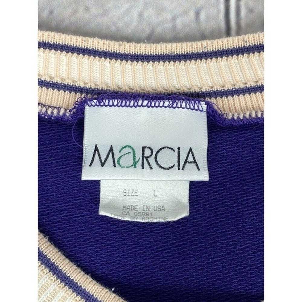 Vintage Marcia 80s 90s Womens Sweatshirt Purple E… - image 3