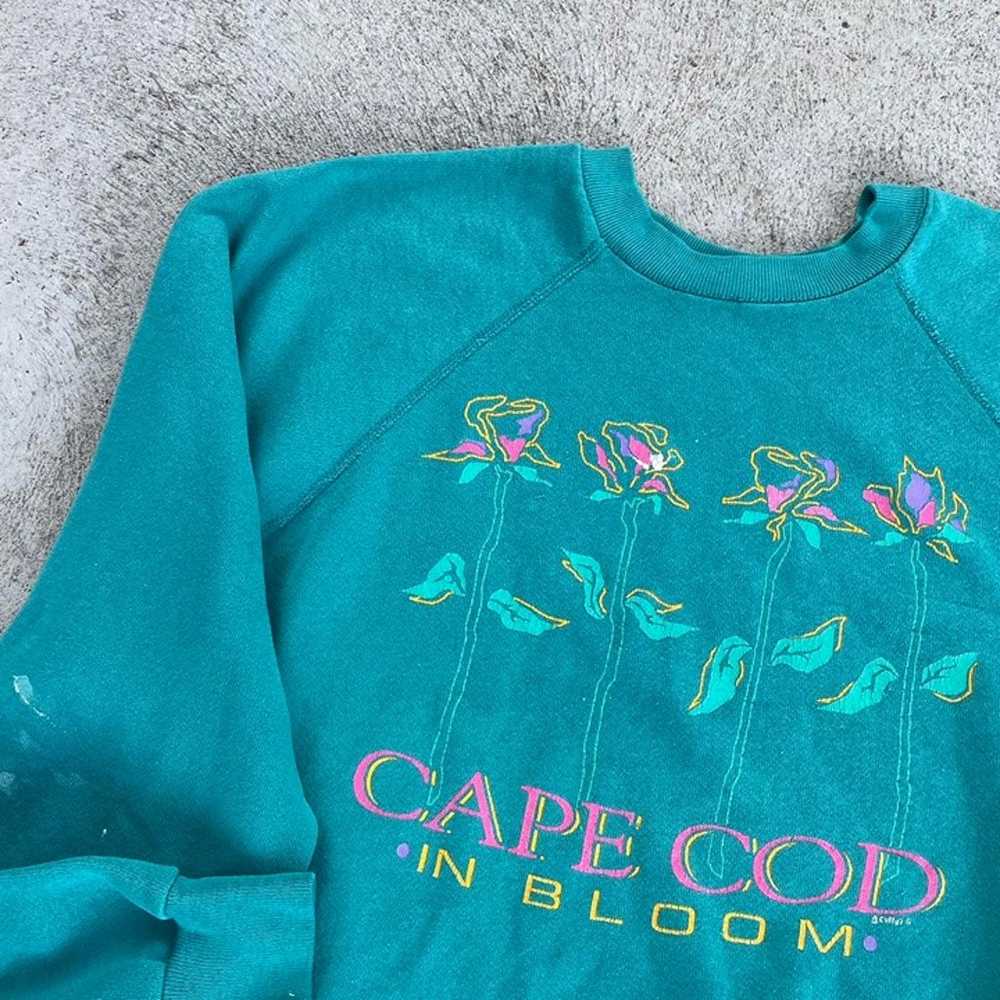 80s Vintage Cape Cod Crewneck Sweatshirt Flower P… - image 1