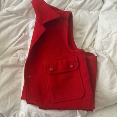 Vintage wool red long vest - image 1