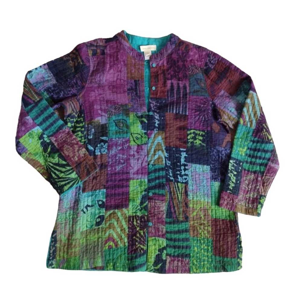 Vintage 90s Appleseed's Quilted Patchwork Cotton … - image 1