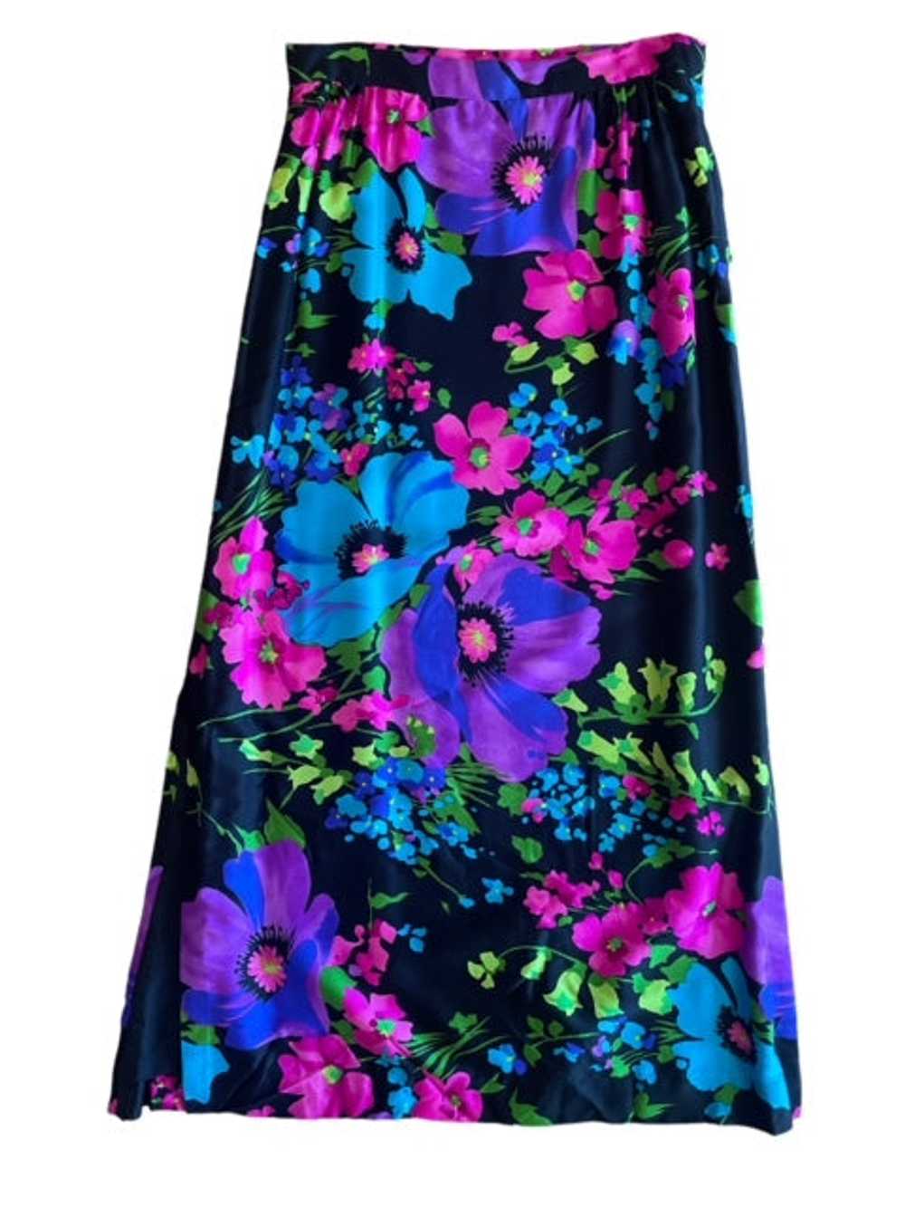 Fluorescent Floral Maxi Skirt - image 1