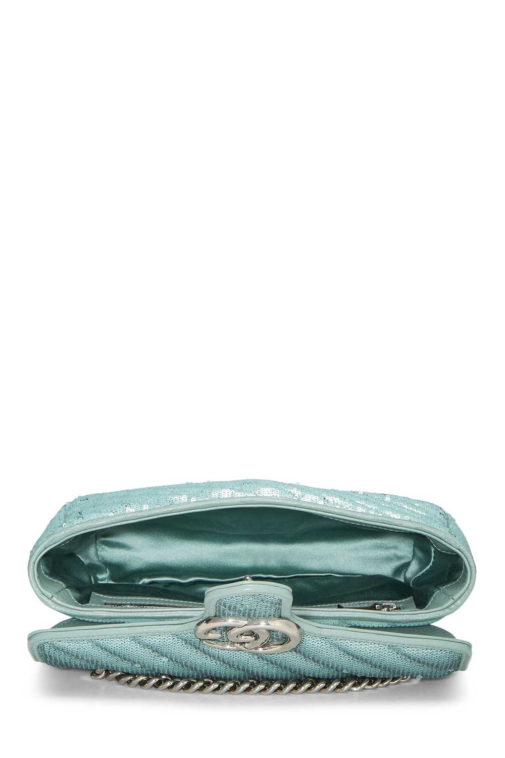 Blue Sequin GG Marmont Shoulder Bag Mini - image 6