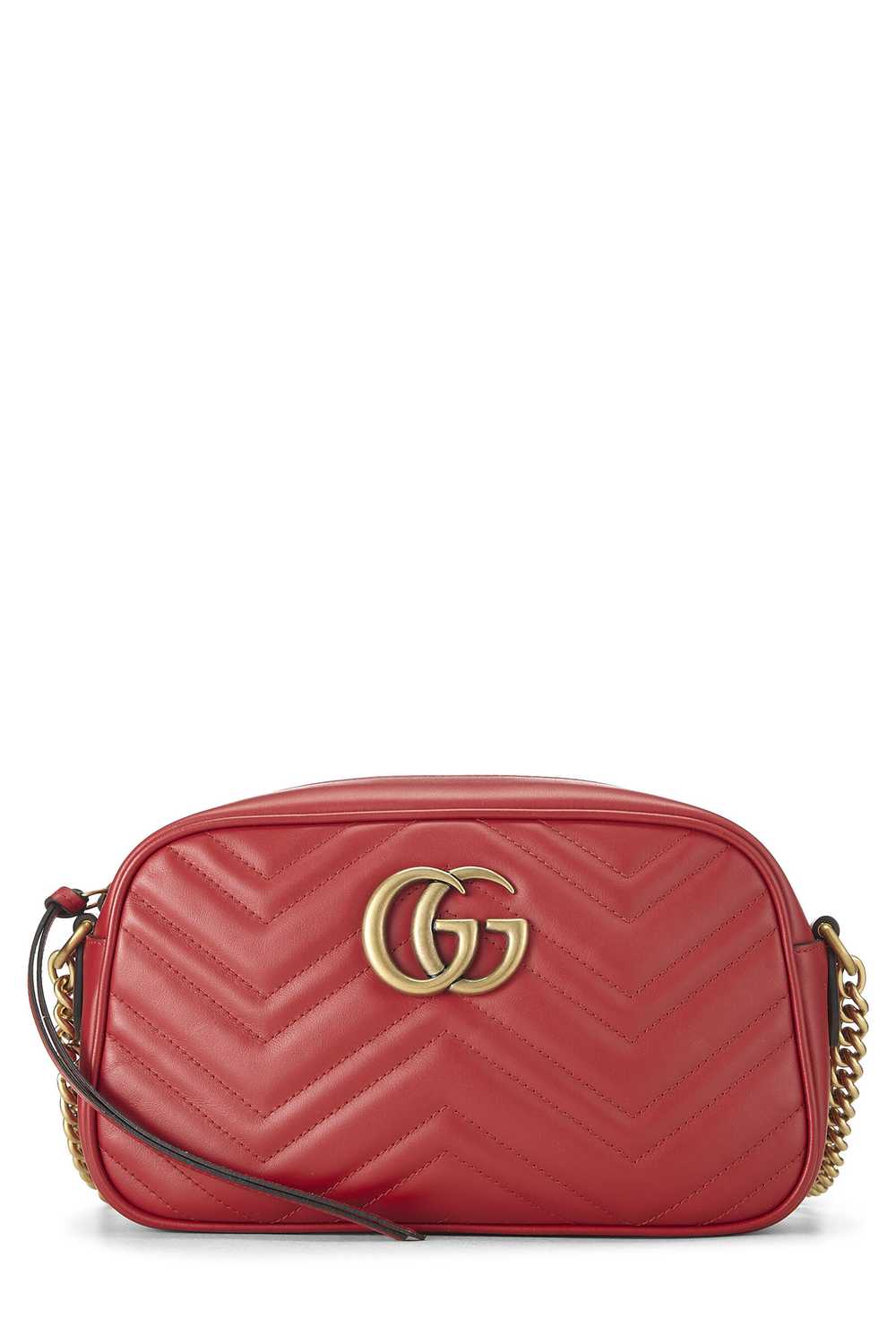 Red Leather GG Marmont Crossbody Bag Small - image 1