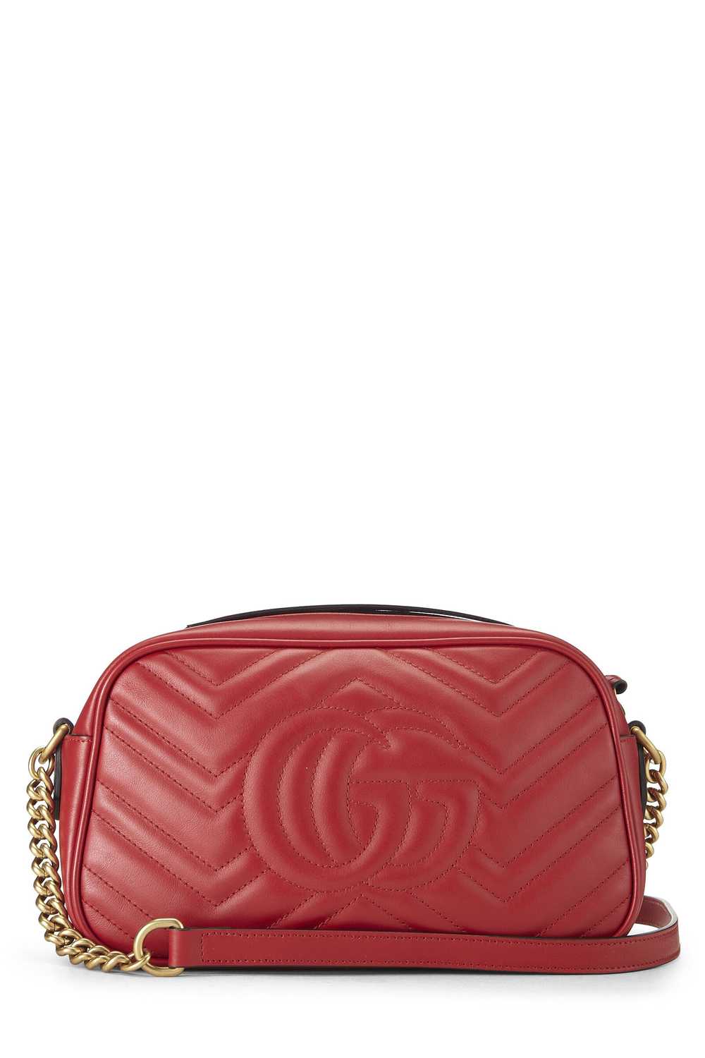 Red Leather GG Marmont Crossbody Bag Small - image 4