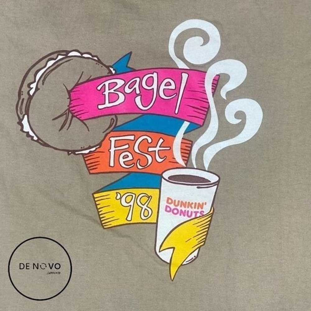 Dunkin Donuts Men's Vintage Bagel Fest '98 Print … - image 3