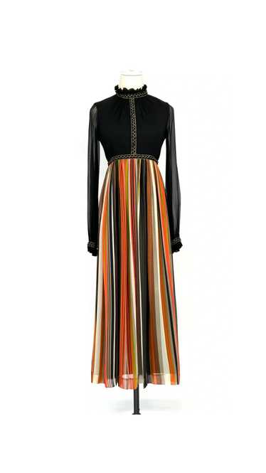 1970 Richilene Silk Chiffon Tea Length Dress