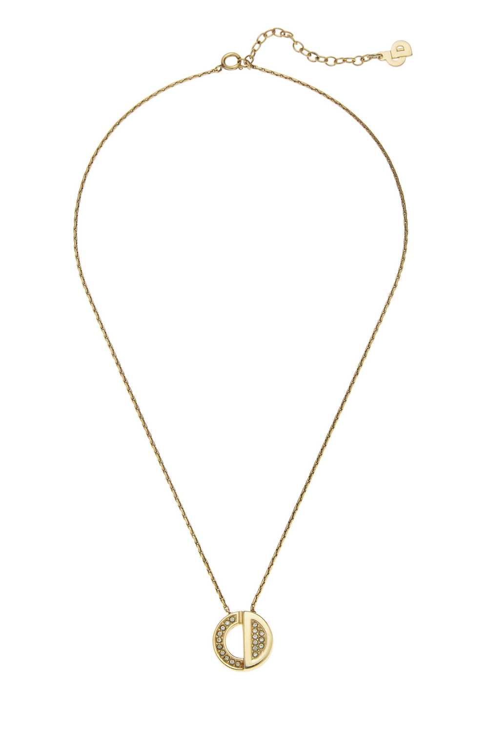 Gold & Crystal 'CD' Logo Necklace - image 1
