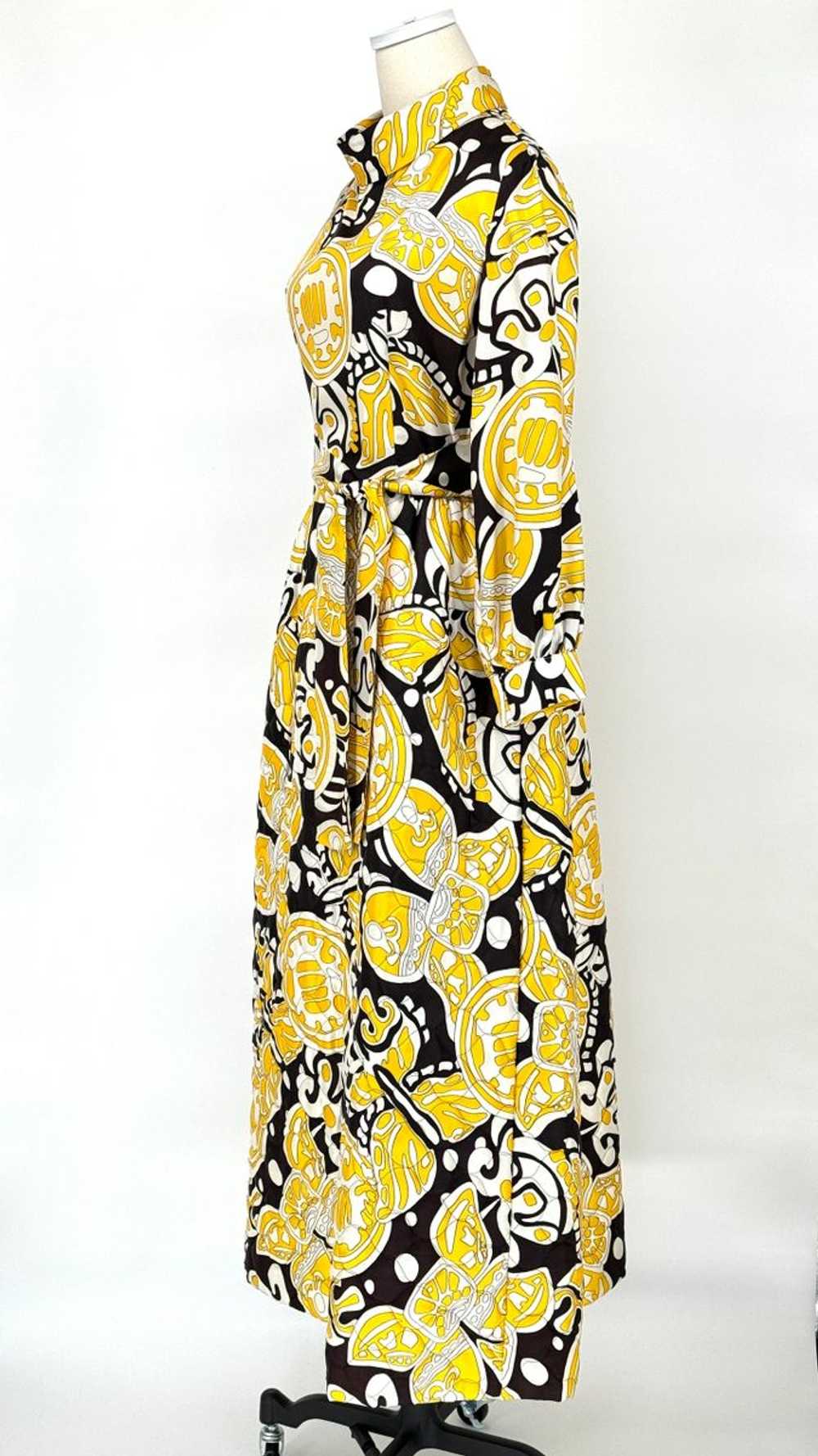 1970 Lounge Craft Quilted Hostess Maxi Dress - image 2